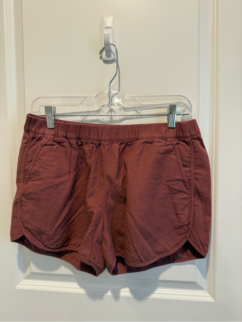 Madewell Women's Elastic-Waist Shorts in Dusty Mauve Size Small